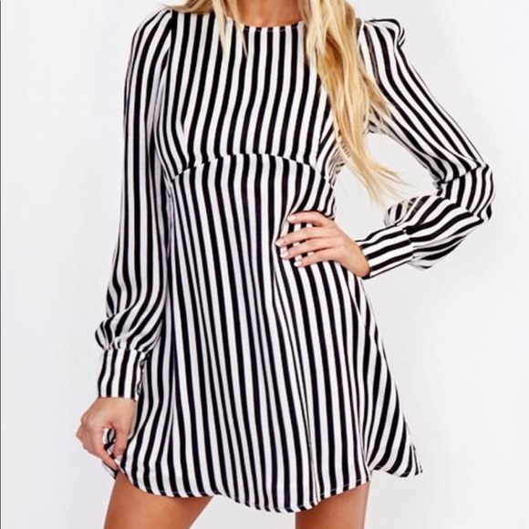 Stripes on Point Long Sleeve Boho Dress - Picture 2 of 3